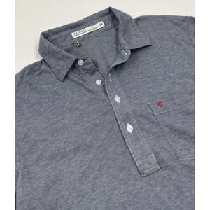 Criquet‎ Men's M Cotton Blue Striped Short Sleeve Polo